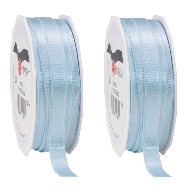 Cadeaulint/sierlint Satijn - 1 cm x 25 meter - licht blauw - cadeaus - Cadeaulinten