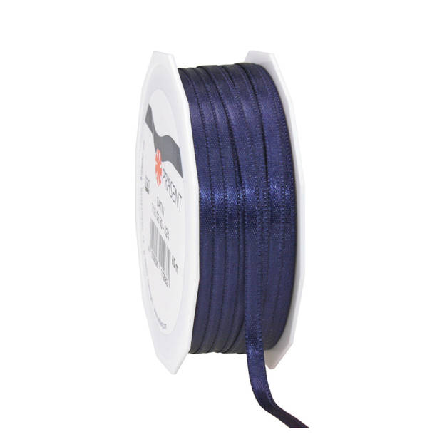 Cadeaulint/sierlint Satijn - 0.6 cm x 50 meter - Donker Blauw - cadeau - Cadeaulinten