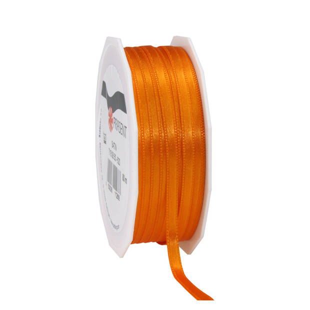 Cadeaulint/sierlint Satijn - 0.6 cm x 50 meter - Oranje - cadeaus - Cadeaulinten