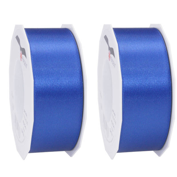 Cadeaulint/sierlint Satijn - 4 cm x 25 meter - blauw - cadeaus - Cadeaulinten