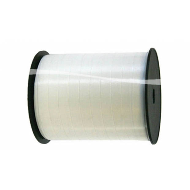 2x rollen cadeaulint/sierlint in de kleur wit 5 mm x 500 meter - Cadeaulinten