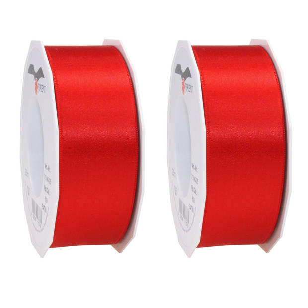 Cadeaulint/sierlint Satijn - 4 cm x 25 meter - rood - cadeaus - Cadeaulinten