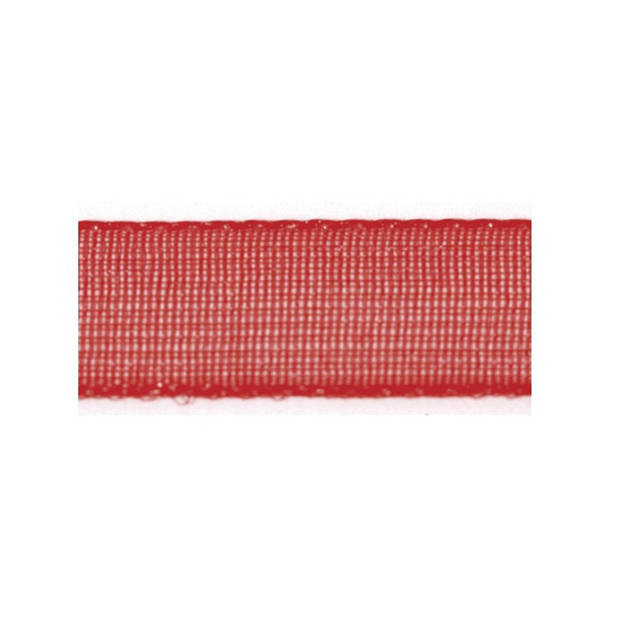1x Rode organzalint rollen 1,5 cm x 10 meter cadeaulint/kadolint verpakkingsmateriaal - Cadeaulinten