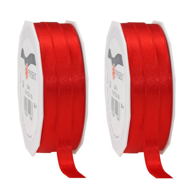 Cadeaulint/sierlint Satijn - 1 cm x 25 meter - Rood - cadeaus - Cadeaulinten