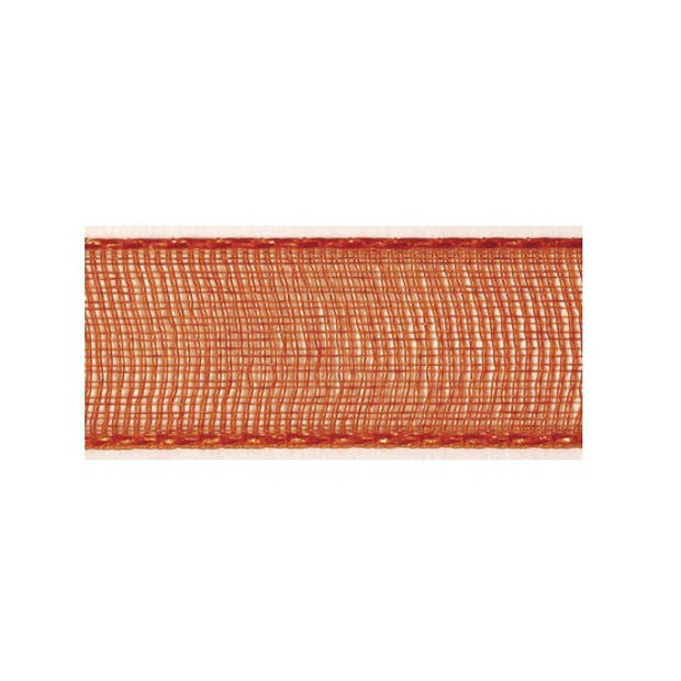 1x Oranje organzalint rollen 1,5 cm x 10 meter cadeaulint/kadolint verpakkingsmateriaal - Cadeaulinten