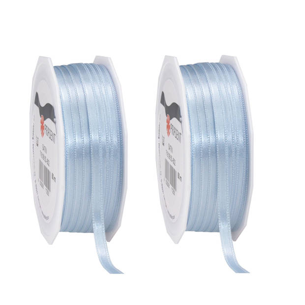 Cadeaulint/sierlint Satijn - 0.6 cm x 50 meter - licht blauw - cadeaus - Cadeaulinten