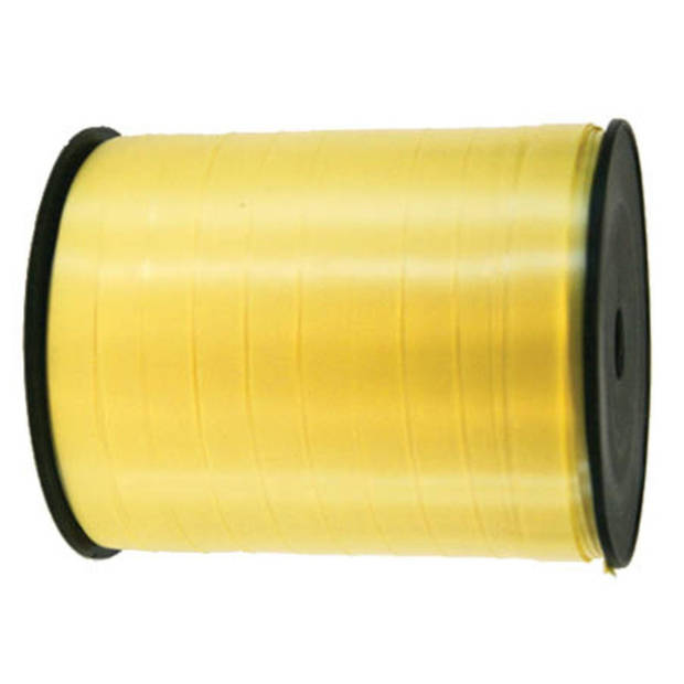 2x rollen cadeaulint/sierlint in de kleur geel 5 mm x 500 meter - Cadeaulinten