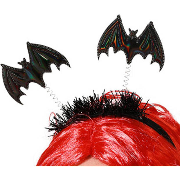 Halloween/horror verkleed diadeem/tiara - met vleermuizen - kunststof - dames/meisjes - Verkleedhoofddeksels