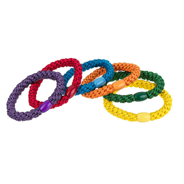 Armbandjes/haarbandjes - Gay Pride/Regenboog thema kleuren - 12x stuks - Verkleedsieraden