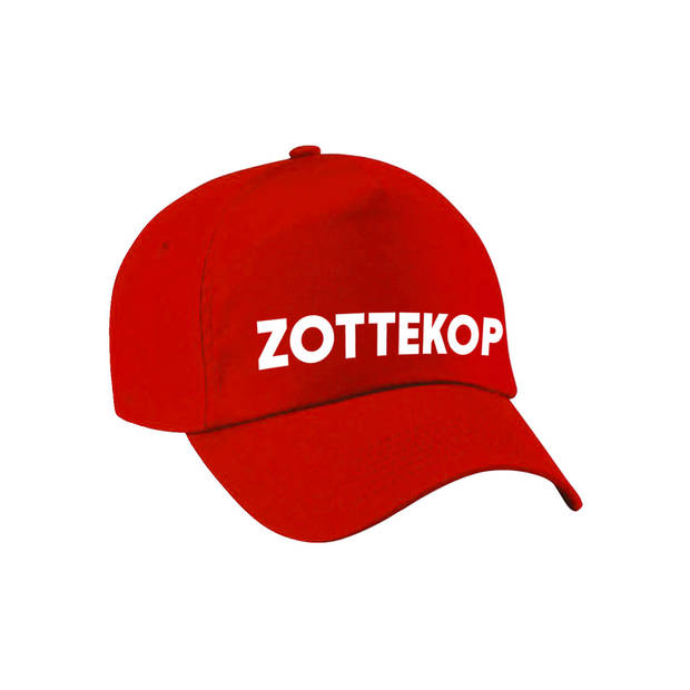 Carnaval fun pet / cap zottekop rood voor dames en heren - Verkleedhoofddeksels