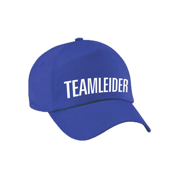 Carnaval verkleed pet / cap teamleider blauw voor dames en heren - Verkleedhoofddeksels