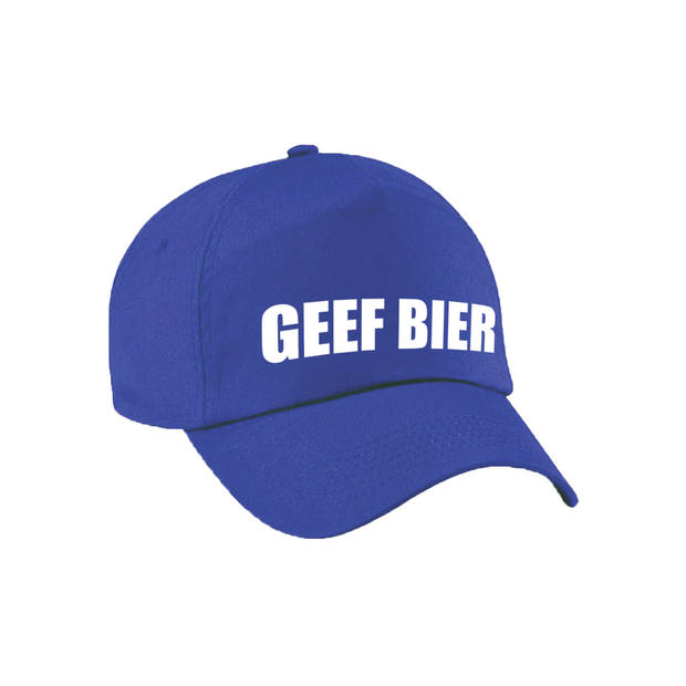 Carnaval fun pet / cap geef bier blauw voor dames en heren - Verkleedhoofddeksels