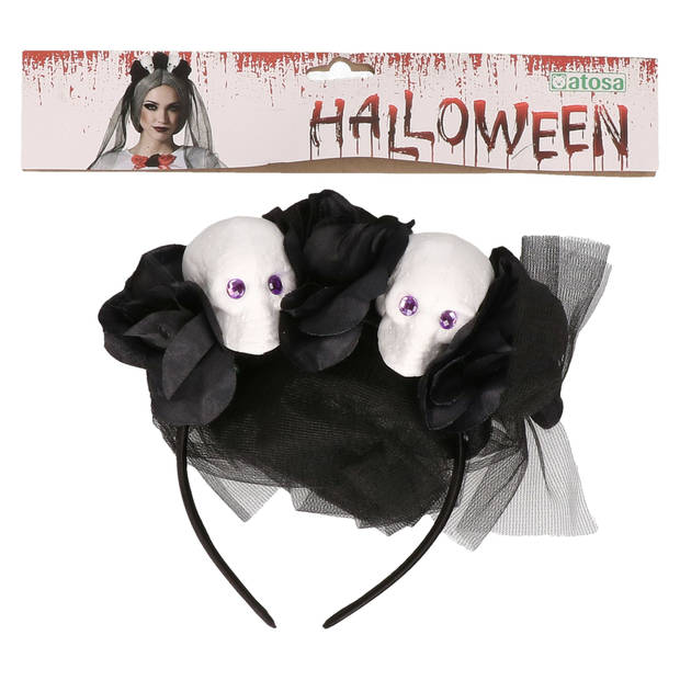 Halloween/horror verkleed diadeem/tiara/bloemenkransA - zombie/heks/day of the dead - dames/meisjes - Verkleedhoofddekse