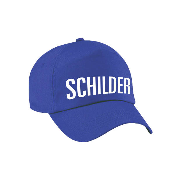 Carnaval verkleed pet / cap schilder blauw voor dames en heren - Verkleedhoofddeksels