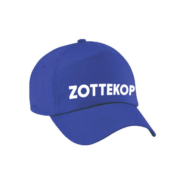 Carnaval fun pet / cap zottekop blauw voor dames en heren - Verkleedhoofddeksels