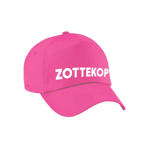 Carnaval fun pet / cap zottekop roze voor dames en heren - Verkleedhoofddeksels