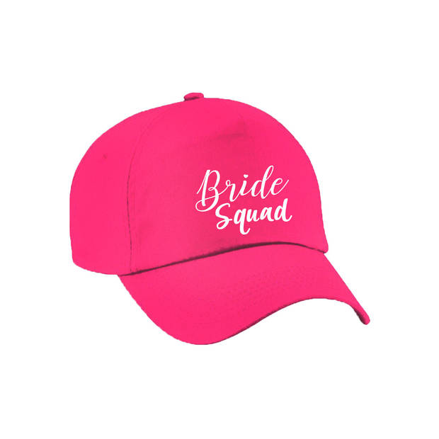 1x Bride Squad sierlijk vrijgezellen petje roze dames - Verkleedhoofddeksels