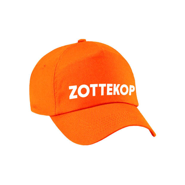 Carnaval fun pet / cap zottekop oranje voor dames en heren - Verkleedhoofddeksels