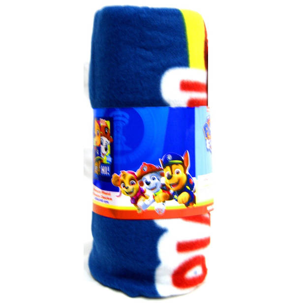 Paw Patrol disney plaid fleece deken - 100 x 140 cm blauw