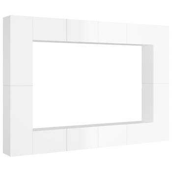 The Living Store TV-meubel - Hoogglans wit - 100 x 30 x 30 cm (L) - 30.5 x 30 x 90 cm (M)