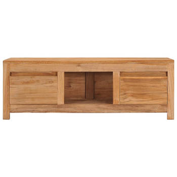 The Living Store Koloniaal TV-meubel - Massief teakhout - 100 x 30 x 35 cm - Lades en vak