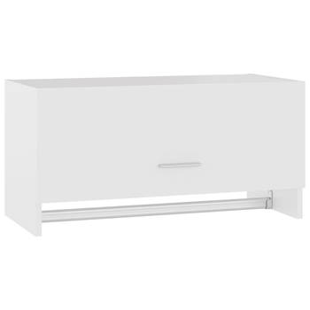 The Living Store Hangkast - Compacte garderobe - Wit - 70 x 32.5 x 35 cm - Met kledingstang