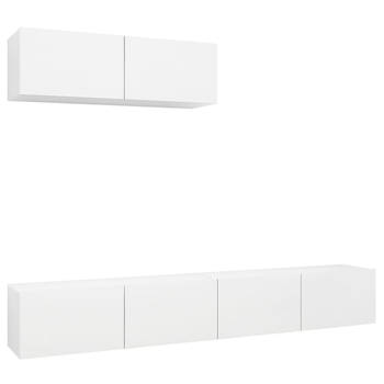 The Living Store TV-meubelset - Muurbevestiging - Wit - 100 x 30 x 30 cm - Spaanplaat