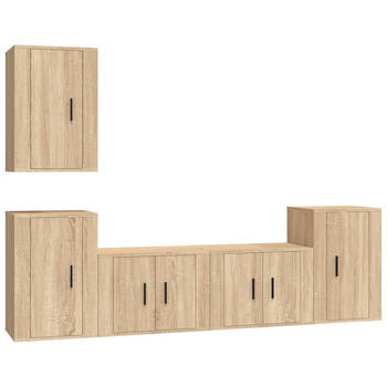 The Living Store Televisiekast set - Sonoma Eiken - 2x 57x34.5x40 cm - 3x 40x34.5x60 cm