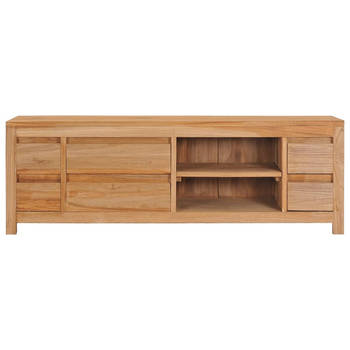 The Living Store TV-meubel Rustiek Teakhout - 120x30x40 cm - Met lades en vakken