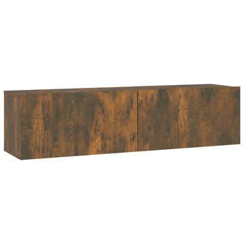 The Living Store TV-kast - Gerookt eiken - 120x30x30 cm