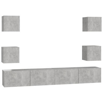 The Living Store TV-meubel Betongrijs - Bewerkt hout - 100x30x30 cm (L) - 30.5x30x30 cm (S)