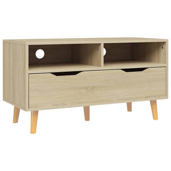 The Living Store TV-meubel - Sonoma eiken - 90 x 40 x 48.5 cm - stevig en praktisch