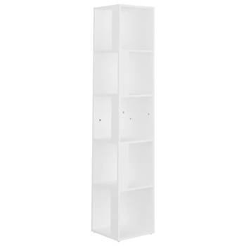 The Living Store Hoekkast - Wit - 33 x 33 x 164.5 cm - Stevig en compact