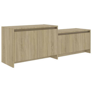 The Living Store Televisiemeubel Sonoma Eiken - 146.5 x 35 x 50 cm - Stabiele constructie