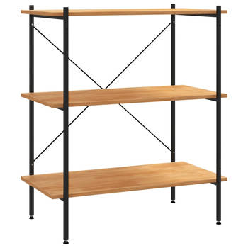 The Living Store Opbergrek 3-laags 80x40x92 cm zwart en eikenkleurig - Kast