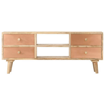 The Living Store Massief Mangohouten TV-meubel - 110 x 30 x 45 cm - Natuurlijke afwerking