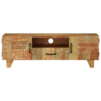 The Living Store Vintage Massief Gerecycled Houten Tv-Meubel - 120x30x40 cm - 2 deuren - 1 lade en 1 vak