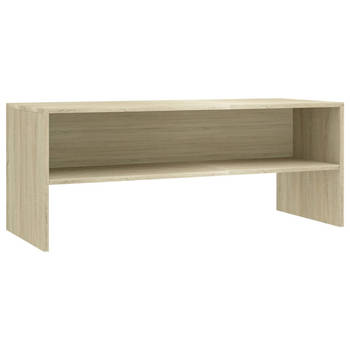 The Living Store Vintage TV-meubel - Bewerkt hout - 100x40x40 cm - Sonoma eiken