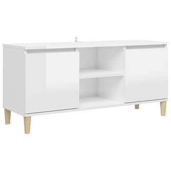 The Living Store Dressoir - Scandinavische charme - 103.5 x 35 x 50 cm - Hoogglans wit