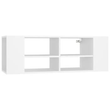 The Living Store Televisiewandmeubel - Wit - 102 x 35 x 35 cm - Verstelbare middenschappen