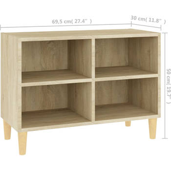 The Living Store Bedkastje Scandinavische Charme - Bedkastje - Sonoma eiken - 69.5 x 30 x 50 cm