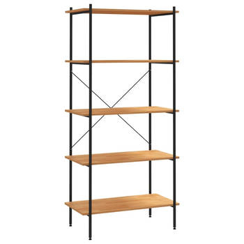 The Living Store Opbergrek - Stalen Constructie - Eiken - 80 x 40 x 163 cm