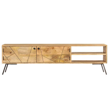 The Living Store TV-meubel - Mangohout - 140 x 30 x 40 cm - Rustieke uitstraling