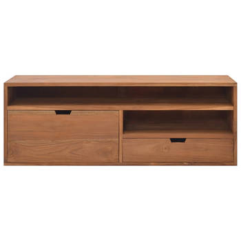 The Living Store TV-meubel Scandinavische stijl - 110x30x40 cm - massief teakhout