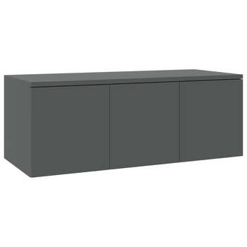 The Living Store Televisiekast Klassiek Grijs - 80 x 34 x 30 cm - Met 3 lades