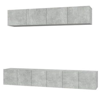 The Living Store Tv-meubelset - betongrijs - 3x 60x30x30 cm - 2x 80x30x30 cm