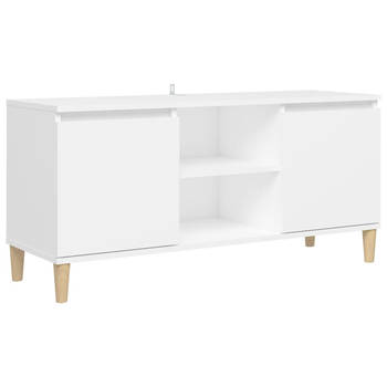 The Living Store Televisiemeubel Scandinavische Charme - 103.5 x 35 x 50 cm - Wit