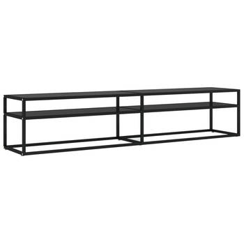 The Living Store Televisiekast Sound - Zwart - 200 x 40 x 40.5 cm - Gehard glas