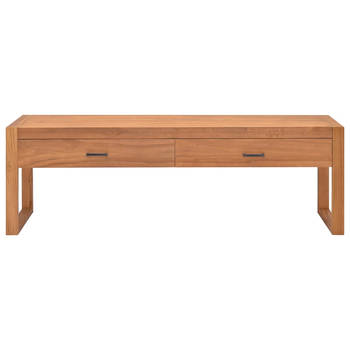 The Living Store TV-meubel Massief Teakhout - 120 x 40 x 45 cm - Met Opbergruimte