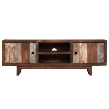 The Living Store TV-kast vintage - massief acaciahout - 118 x 30 x 40 cm - kabeltoegang